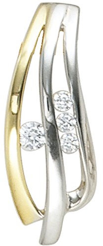 Jobo Damen-Anhänger aus 925 Sterling Silber Bicolor mit Zirkonia