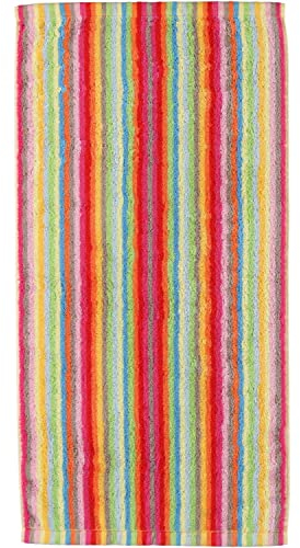 Cawö Handtuch 50 x 100 cm, Lifestyle Streifen 7008, Multi, Rot