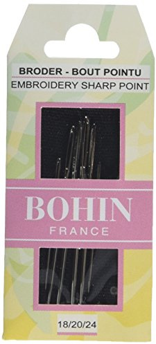 Bohin Fabrics Embroidery/Canvas Needle, Metal, Silver, Pack of 6