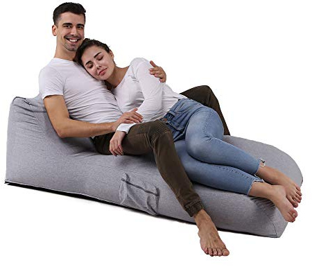 QSack Saco de Asiento Camilla Interior Inlett Deutsche Calidad Relleno de microperlas EPS Asiento Saco Relleno Sillón Relax, gris