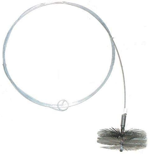 Kaminbesen Schornsteinbesen Kehrbesen Zugbesen Rußbesen aus Federstahl + Schubstange Flexstange Set Verschiedene Größen (Besen 15cm, Flexstange 10m)