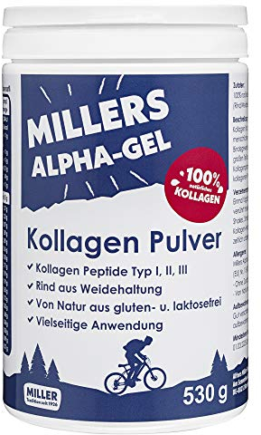 100% reines Kollagen Hydrolysat I Premium Proteinpulver I Collagen Protein Pulver I Millers Alpha-Gel 530 g I Ohne Zusatzstoffe I in Deutschland hergestellt