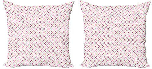 ABAKUHAUS Gitter Kissenbezug Set (2Stück), Victorian Oval, doppelseitiges Digitaldruckdekor mit Reißverschluss, 60 cm, Mehrfarbig