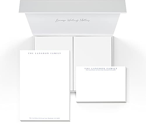 Me Loovely Personalised Stationery Gift Set Writing Paper and Envelopes Sets Flat Note Cards Sheets Luxury Customised Writing Supplies | (20 Letters, 10 Cards, 30 envelopes)