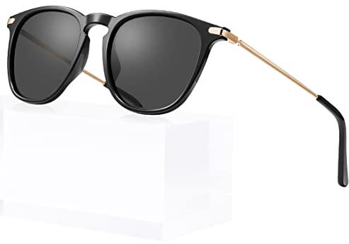 TSEBAN Vintage Polarisierte Damen Sonnenbrille Frauen Blaulichtfilter Brille, Acetat-Rahmen & UV 400 Schutz