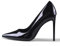 GENSHUO Damen Stiletto High Heels 10CM Sexy Spitze Stiletto Pumps Lackleder Geschlossene Zehe Party Abschlussball Hochzeit Absatzschuhe Stiletto Heels Schwarz 37.5 EU