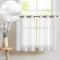 TOPICK Voile Scheibengardinen H 90 x B 90 (cm) 2er Set mit Ösen Transparent Bistrogardine Landhaus Streifen Küchenvorhang Gestreift Küchengardinen Paarig für Badezimmer Klein Fenster Dekor Weiß