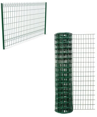 Hühnernetz Geflügelnetz Geflügelzaun, grüner PVC-beschichteter Gartenzaun aus verzinktem Stahldraht, 0.9 x 25m
