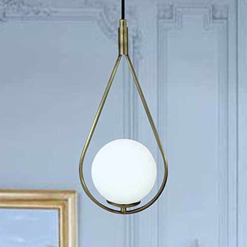 bamyum Hängelampe Wohnzimmer Vintage, Waterfor Gold Glas, Wohnzimmerlampe, Esstischlampe Retro, Küchenlampe Hangend Kugelleuchte Pendelleuchte