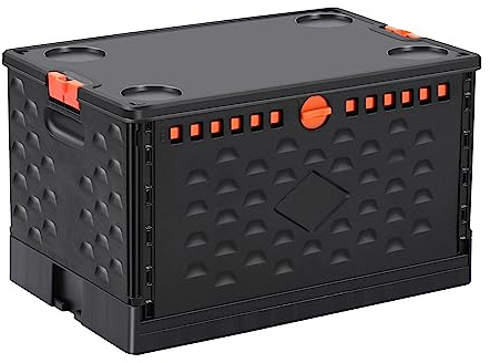 KUKTDUD Storage Bins With Lids 16 Gal-Collapsible Crate- Stackable Containers Box-Book，Trunk,Closet Organizer-Rolling Tools Box，Foldable Milk Crate,Grocery Baskets，For Room Organizing