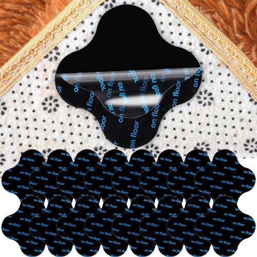 Bewudy 16 Pcs Rug Anti Slip Grippers Rug Grip, 8cm/3.15inch Large Size Carpet Grippers, Non Slip Rug Pads To Keep Your Area Rug Flat on Hardwood Floors and Tiles