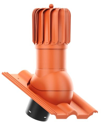 KRONO-PLAST Entlüfterkamin ROTOLINE 150 für Betondachziegel Brass Frankfurter, Benders Mecklenburger, ProDach - Doppelrömer Dachziegel Lüfter Dachlüfter (Ziegelrot/Klassisch-rot)