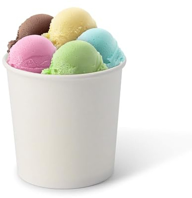 BIOZOYG 50 Pezzi Coppa gelato di cartone 300 ml bianca - coppette usa e getta senza plastica e riciclabile - coppette dessert bicchieri carta