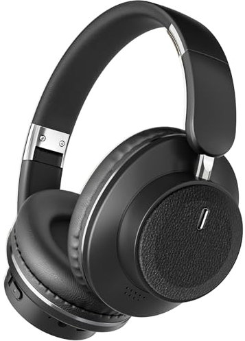 ESoundvol Bluetooth Headphones Over Ear, 65H Playtime HiFi Stereo Bluetooth Headphones Wireless with Deep Bass & Soft Earmuffs,Fashional Foldable Lightweight Headphones for Travel/Office/Cellphone/PC