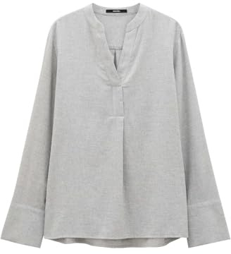someday Damen Langarmbluse | Oversize Flanellbluse ZANELL aus nachhaltiger Baumwolle Hazy Fog Melange, 36