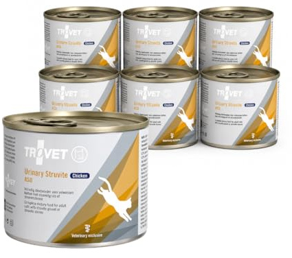 Trovet Urinary Struvite ASD Pollo | 6 x 200 g | Alimento dietetico Completo per Gatti con Cristalli di Struvite ricorrenti | Cibo Umido a Basso Contenuto di potassio e magnesio Ridotto