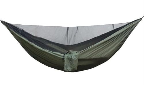 PQETBV Camping Hängematte, 270 x 140 cm Hängematte Outdoor Camping, Hängematte mit Moskitonetz, Klappbar Reisehängematte für Garten, Indoor, Balkon, Terrasse, Camping