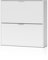 duehome | Zapatero 2 Puertas, Mueble Zapatero Estrecho, Modelo Nubo, Acabado en Color Blanco, Medidas: 75 cm (Ancho) x 76 cm (Alto) x 22 cm (Fondo)