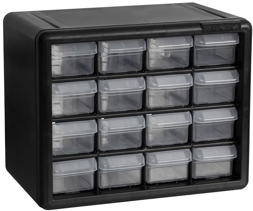 Akro-Mils 10116 Armoire de Rangement à tiroirs en Plastique à 16 tiroirs pour l'organisation de Garage, Rangement Lego, boîte à Outils pour Enseignants, Organisateur de Maquillage, et Plus Encore