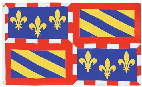 AZ FLAG - Drapeau Bourgogne - 150x90 cm - Drapeau Bourguignon 100% Polyester Avec Oeillets Métalliques Intégrés - Pavillon 110 g