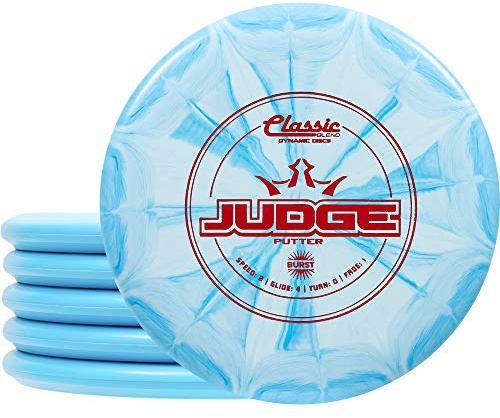 Dynamic Discs Classic Blend Burst Judge Disc Golf Putter Pack (5-Pack) - Beginner Disc Golf Putter Set | Flexible Putter Plastic | Stable Flight & Bead | Perfect for Practice Putting | Colors May Vary