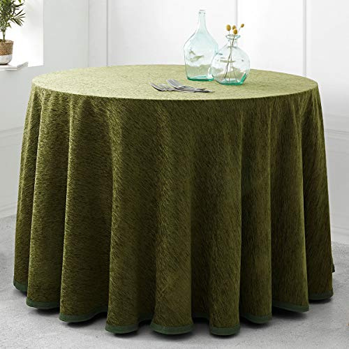 Lanovenanube Ropa o Falda Camilla, Enaguilla Redonda de Tejido Chenilla, Medida 100 cm diámetro, Color Verde Botella. Mantiene el Calor. Aspecto Aterciopelado y Tacto Muy Suave.