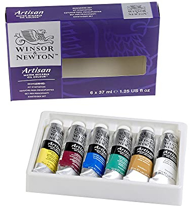 Winsor & Newton Artisan Water Mixable Oil Paint, Beginners Set, 6x37ml