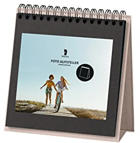 Rössler Foto Tischaufsteller für 13x18 Fotos | Tisch Fotoalbum zum einkleben | Fotoalbum Ringbuch | Fotobuch zum Selbstgestalten | Tisch-Fotohalter | Maße: 190x190mm | 1 Stück | Farbe: Rosa | Powder