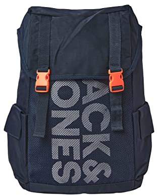 JACK & JONES Rucksack für Herren A/S, Navy Blazer, Einheitsgröße, Polyester, Einfarbig, 0 Liter, Wandern, Rückengurte