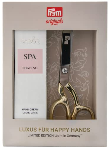 Prym 651288 Set Schneiderschere Gold 20cm mit BABOR SPA Shaping Hand Cream 100ml - Geschenkeset