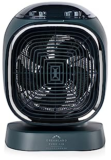 Dreamland Silent Power Pure Portable Fan Heater - Low Energy for Home Use, Quick Heat Up with 4 Heating Modes, Silent Space Heater, Energy Efficient Ionizer and Air-Purifying Heating Technology