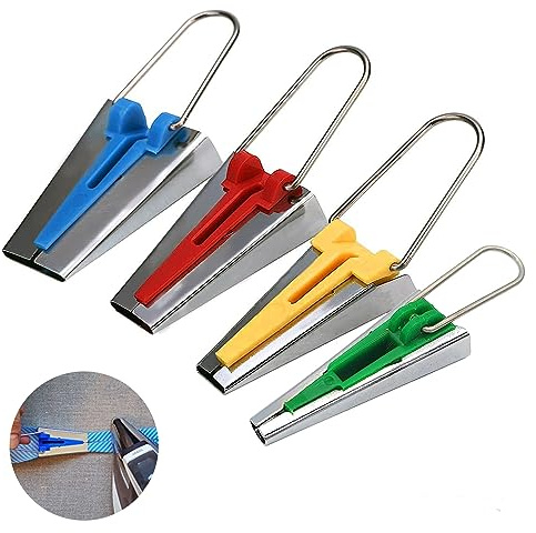 4pcs Bias Tape Maker Set, Durable Hard Plastic and Stainless Steel, Sewing Binding Quilting Tools, Perfect for DIY Patchwork Arts and Crafts