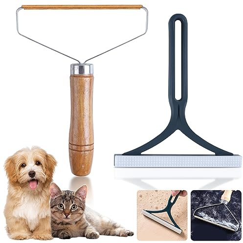 2 Pcs Levapelucchi Manuale,Portatile Spazzola Leva Peli Animali Domestici,Togli Pelucchi Riutilizzabile,Rasoio Anti-pilling per Abbigliamento,Divani,Biancheria da Letto,Tappeti