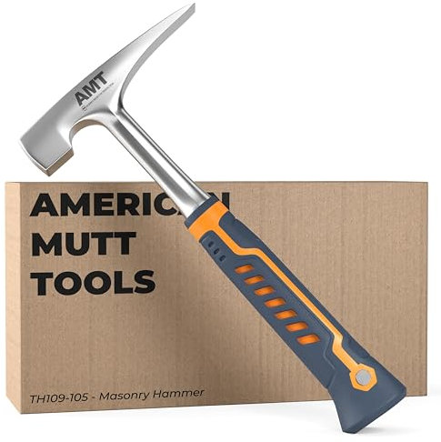 AMERICAN MUTT TOOLS Ziegelhammer - 567.0 g Mauerhammer mit ergonomischem Griff - Steinmaurerhammer, Blockhammer, Ziegelwerkzeuge, Steinhammer, Schieferhammer, Ziegelmaurer, Mauerwerkshammer,