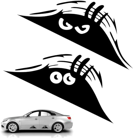 HoaaiGo 2 Stück 3D Peeking Monster Aufkleber Sticker Car Decals Peeking Monster Scary Eyes Autoaufkleber Wasserdichter Autoaufkleber Smile and Anger Car Stickers Geeignet für Karosserie, Autofenster