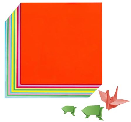 Papel Origami,100 Hojas Papel Plegable Cuadrado Coloridas De Doble Cara Papel para Papiroflexia Origami Hecho a Mano para Proyectos de Manualidades Escolares DIY Niños Adultos (100PCS 20X20CM)