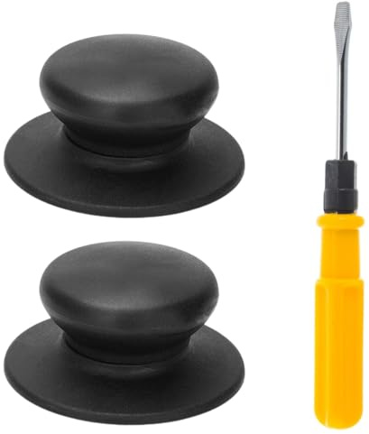 2 Stück Topfdeckelgriff Topfdeckelknopf Topfgriffe Deckelknopf Universal Topfdeckelknöpfe Topfdeckel Griff Ersatzknöpfe Griff mit Schraubenzubehör, Schraubendreher