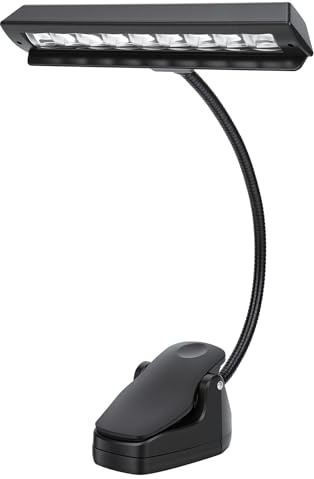 Yosoo Health Gear Music Stand Light, Super Bright Clip-on LED Piano Lamp with Flexible Gooseneck, USB & Battery Powered, Adjustable Brightness for Sheet Music, Guitar, Desk Reading