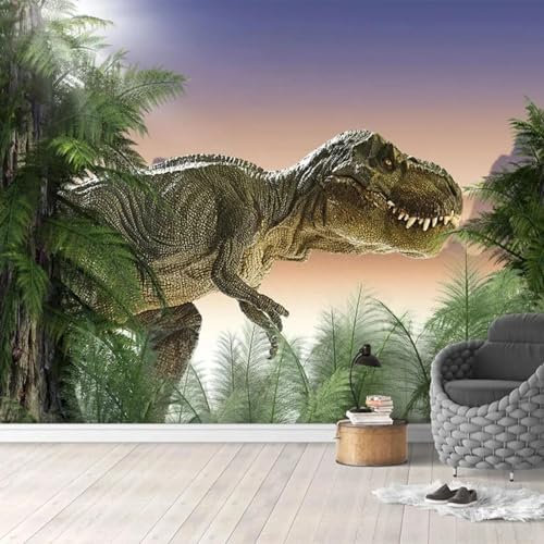 MIXUEXUNLU Mural Wallpaper 3D Three-Dimensional Dinosaur Background Wall Painting Children's Bedroom Creative Decoration Modern Wall Art Decoration