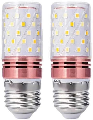 ZFFOZZ Ampoules LED E14/E26/E27 à Culot à Vis Standard 12W 16W, Équivalent 60W, pour Camping-car, Panneaux Solaires Hors Réseau, Bateau, Lot de 2(E27-12W-pink,Neutral)