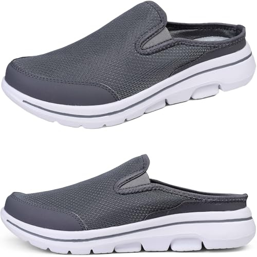 ZDQ Zuecos Hombres Zapatillas de Playa Verano Mujer Ligera Zapatos de Jardín Antideslizante Casual Pantuflas Respirable Piscina Sandalias por Interior y Exterior Gris 0scuro 40