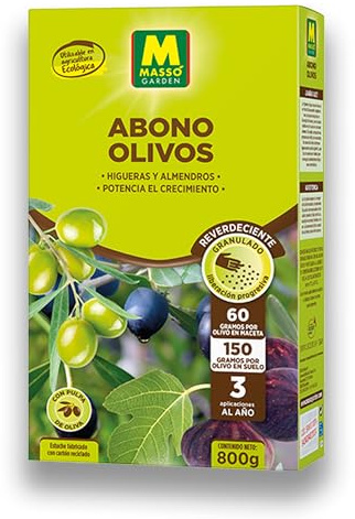 Abono Olivos, Almendros e Higueras ECOLÓGICO Granulado de 800 GR que potencia el crecimiento | Con Materia Orgánica y Pulpa de Oliva ECO | NPK 5-3-7 + Magnesio | Acción Inmediata | Nexum Market