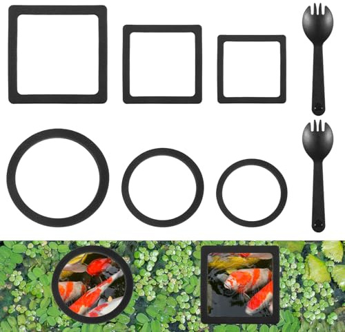 Aphumedc Betta - 6 anelli per l'alimentazione dei pesci, barriera galleggiante per acquario, in EVA, colore nero, accessori per mini acquari, supporto per piante galleggianti, mangiatoie, recinti (3