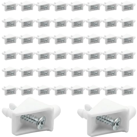 Soportes para Estantes, 50 Pcs Soportes de Repisa 101558 compatibles con PAX y KOMPLEMENT, Adecuados para la Reparación de Puertas de Armarios Blanco