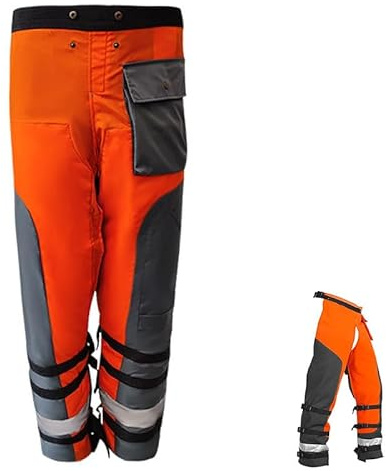 Pounjsd Pantalones de Motosierra para Hombres y Mujeres, Pantalones Protectores de Motosierra de 9 Capas, Equipo Seguro para Motosierra, Kit de Ropa Protectora de Seguridad para Cortar Trabajo L