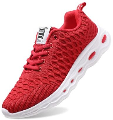 Zapatillas Tradicionales para Mujer, Zapatos Tradicionales, Zapatillas de Malla Transpirables, Zapatos Deportivos Elegantes, Zapatos de Ocio, Zapatos Deportivos para Exteriores Oktoberfest, (Red, 36)