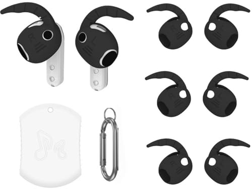 3 pares de ganchos para las orejas para Samsung Galaxy Buds 4, fundas de silicona antideslizantes para los oídos, mosquetón, accesorios para auriculares Galaxy Buds 4 (negro)