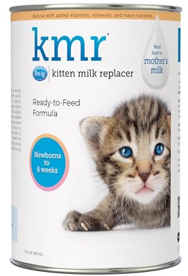 Pet-Ag KMR Kitten Milk Replacer Liquid - 11 oz - Ready-to-Feed Kitten Formula with Vitamins for Kittens Newborn to Six Weeks Old - Easy to Digest