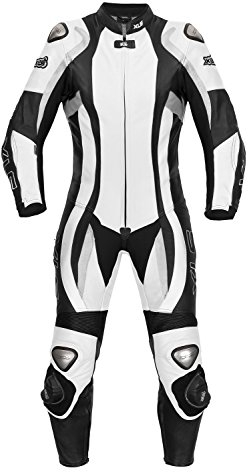 XLS Lederkombi, Damen Einteiler, Echtleder, schwarz weiße Motorradkombi, einteilig, Racing-Kombi (40)