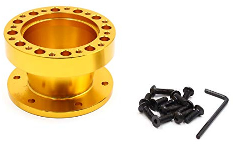 sourcing map Höhe Metall Lenkrad Nabe Zwischenstecker Anlaufscheibe für Fahrzeug 51mm Golden DE de